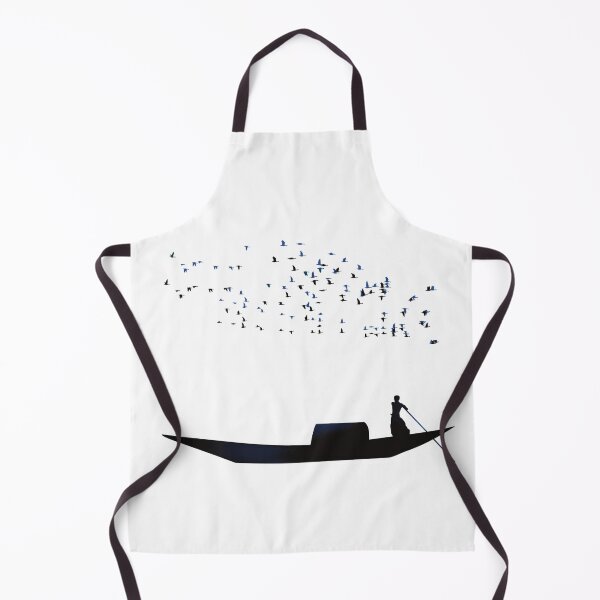 Item preview, Lonely sailor on a ship followed by birds black blue designed and sold by chuckletuckle.