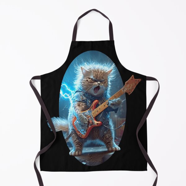 Item preview, Heavy Metal Cat Playing A Guitar designed and sold by Kit-Tees.