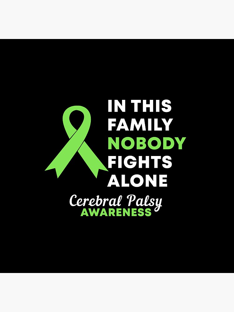 In This Family Nobody Fights Alone Cerebral Palsy Awareness Pin