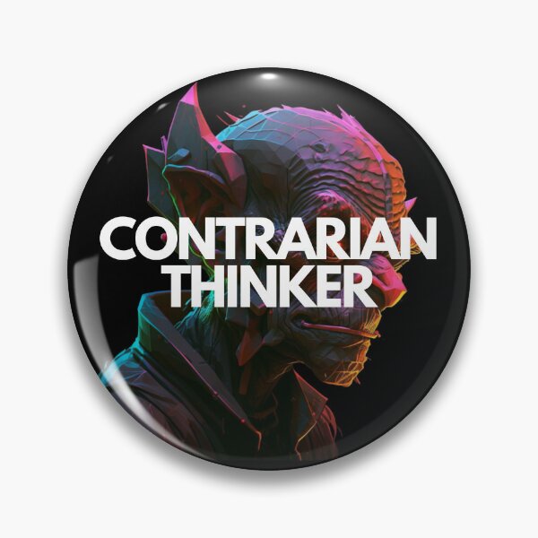 Item preview, Contrarian Thinker White on Black Goblin Academia, face shot, CGsociety, Cinematic, tiles, chromatic colors, Dreamlike designed and sold by EmprendeHoy.