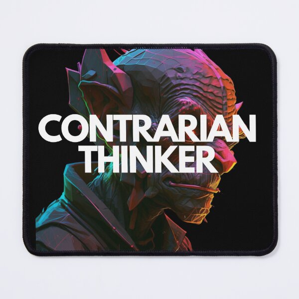 Item preview, Contrarian Thinker White on Black Goblin Academia, face shot, CGsociety, Cinematic, tiles, chromatic colors, Dreamlike designed and sold by EmprendeHoy.
