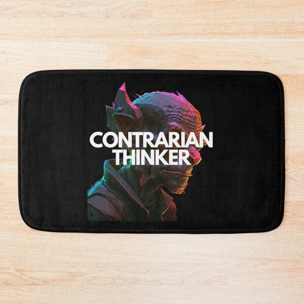 Item preview, Contrarian Thinker White on Black Goblin Academia, face shot, CGsociety, Cinematic, tiles, chromatic colors, Dreamlike designed and sold by EmprendeHoy.