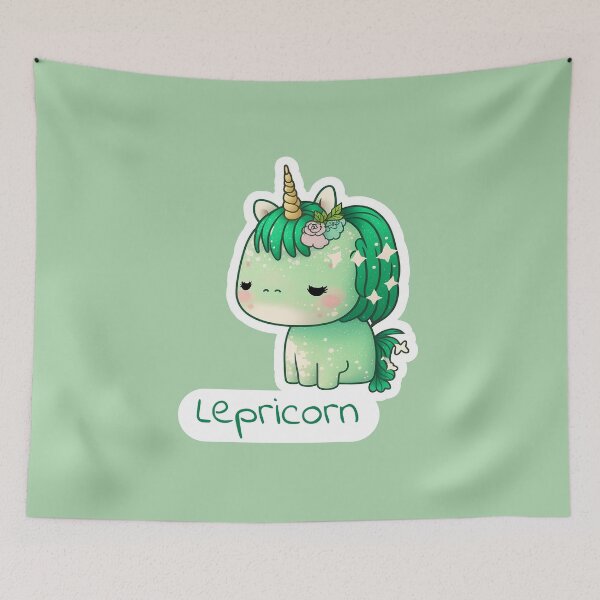 Item preview, Lepricorn, Irish cute green Unicorn with lepricorn text designed and sold by EmeraldeaArt.