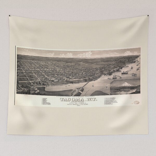 Item preview, Aerial View of Tacoma, Washington (1884) designed and sold by allhistory.