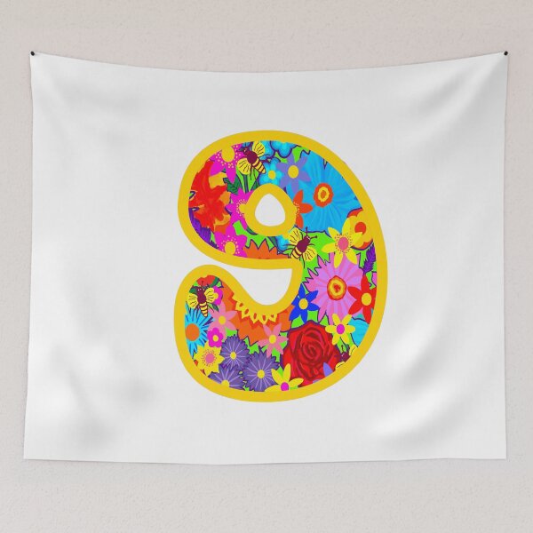Item preview, Yellow Psychedelic Floral Number 10 | Colorful Birthday Art designed and sold by Vividality.