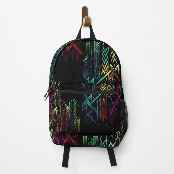 Item preview, Viking Rune Nordic Inspired Pattern with Neon Colors designed and sold by ClairesPatterns.