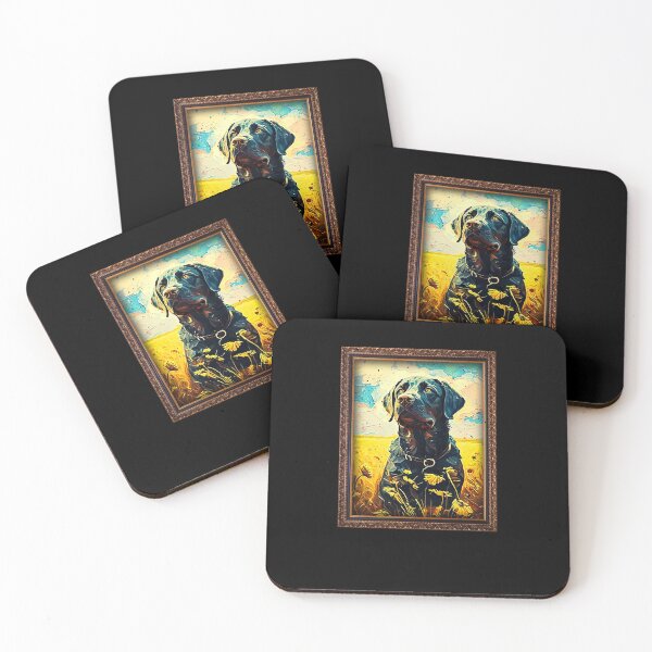 Item preview, Black Labrador Sunflower Painting Adorable Dog designed and sold by rafaeltto.