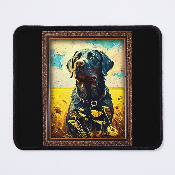 Item preview, Black Labrador Sunflower Painting Adorable Dog designed and sold by rafaeltto.