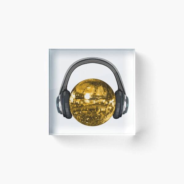 Item preview, Gold Disco Ball with Headphones designed and sold by Deborah Camp.