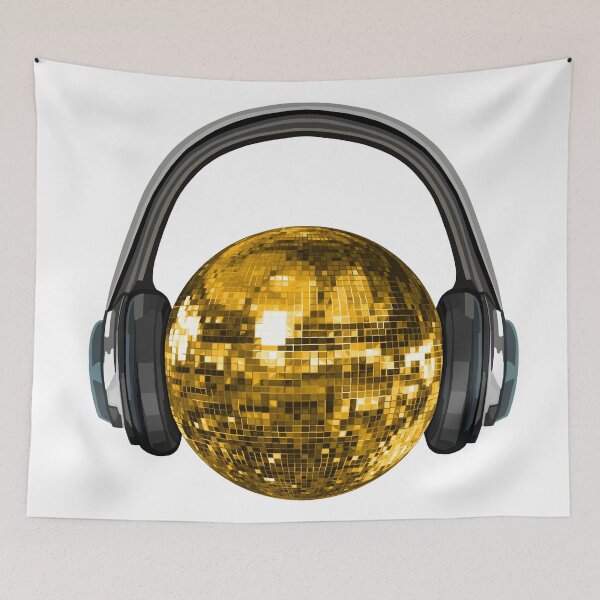 Item preview, Gold Disco Ball with Headphones designed and sold by Deborah Camp.