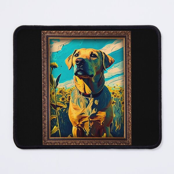 Item preview, Black Mouth Cur Sunflower Painting Adorable Dog designed and sold by rafaeltto.