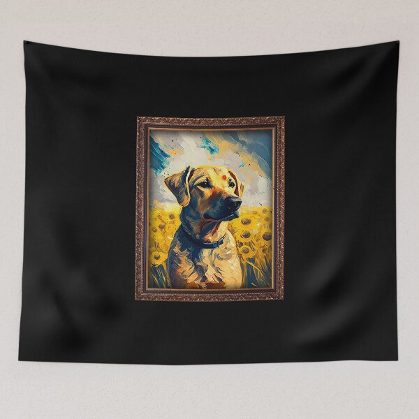 Item preview, Black Mouth Cur Sunflower Painting Adorable Dog designed and sold by rafaeltto.