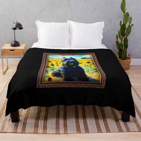 Item preview, Black Russian Terrier Sunflower Painting Adorable Dog designed and sold by rafaeltto.