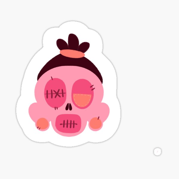 Shrunken head (pink) Sticker