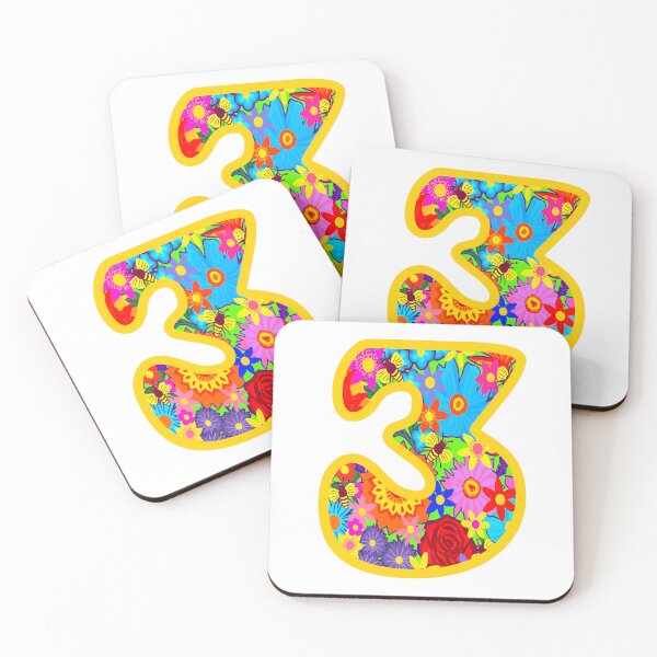 Item preview, Yellow Psychedelic Floral Number 3 | Colorful Birthday Art designed and sold by Vividality.