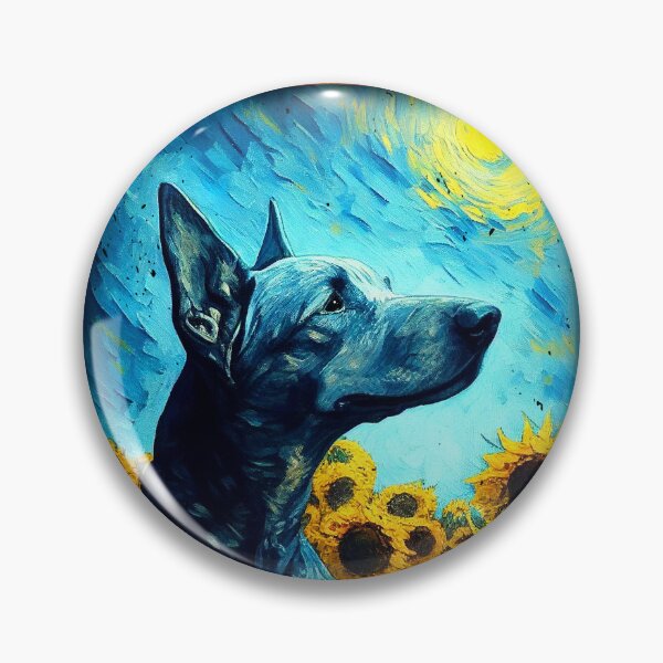 Item preview, Blue Lacy Sunflower Painting Adorable Dog designed and sold by rafaeltto.