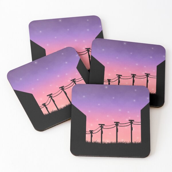 Item preview, Cloudy skies, power lines, and fireflies designed and sold by mia-alice85.