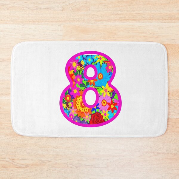 Item preview, Psychedelic Floral Number 8 | Colorful Birthday Art designed and sold by Vividality.