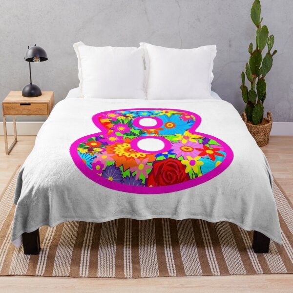 Item preview, Psychedelic Floral Number 8 | Colorful Birthday Art designed and sold by Vividality.
