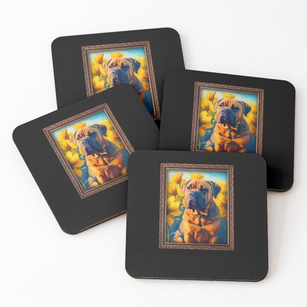 Item preview, Boerboel Sunflower Painting Adorable Dog designed and sold by rafaeltto.