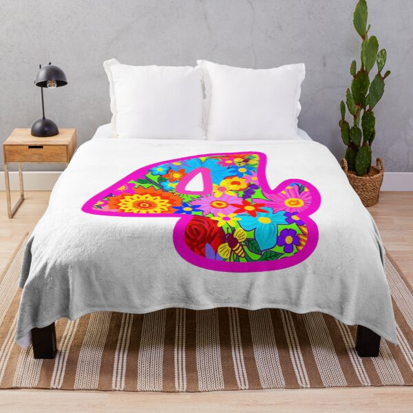 Item preview, Psychedelic Floral Number 4| Colorful Birthday Art designed and sold by Vividality.