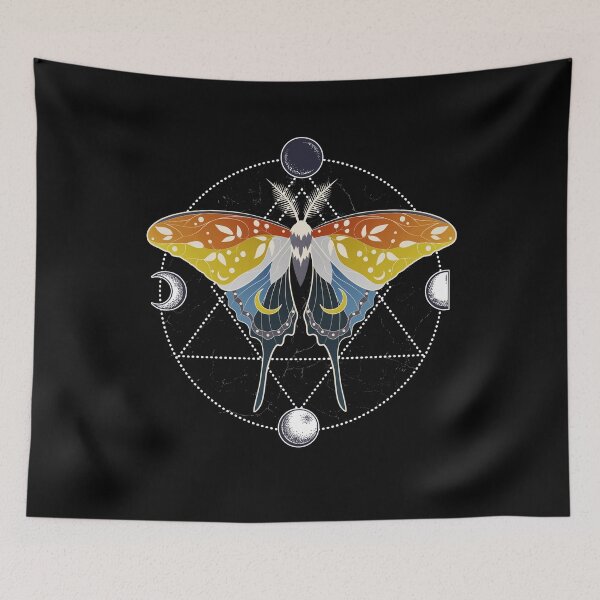 Item preview, Aroace Luna Moth Cottagecore LGBT Aromantic Asexual Pride Flag designed and sold by Clara Hollins.