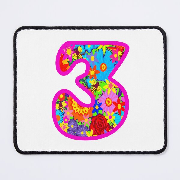 Item preview, Psychedelic Floral Number 3 | Colorful Birthday Art designed and sold by Vividality.