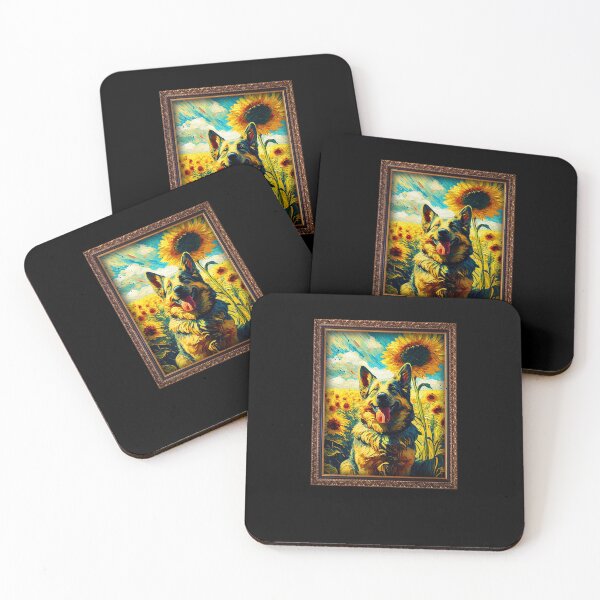 Item preview, Bohemian Shepherd Sunflower Painting Adorable Dog designed and sold by rafaeltto.