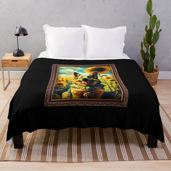 Item preview, Bohemian Shepherd Sunflower Painting Adorable Dog designed and sold by rafaeltto.