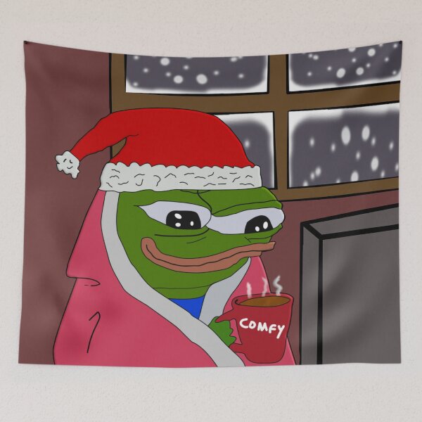 Item preview, Cozy Christmas Pepe Comfy Blanket designed and sold by Slav-Art.