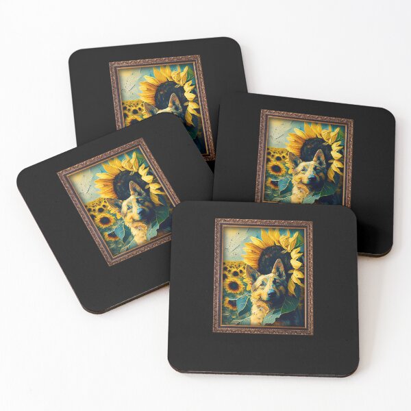Item preview, Bohemian Shepherd Sunflower Painting Adorable Dog designed and sold by rafaeltto.