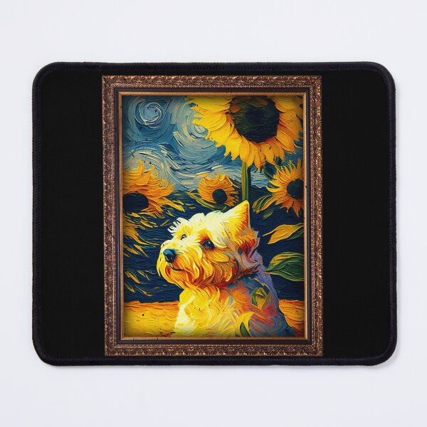 Item preview, Bolognese Sunflower Painting Adorable Dog designed and sold by rafaeltto.