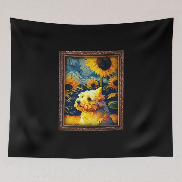 Item preview, Bolognese Sunflower Painting Adorable Dog designed and sold by rafaeltto.