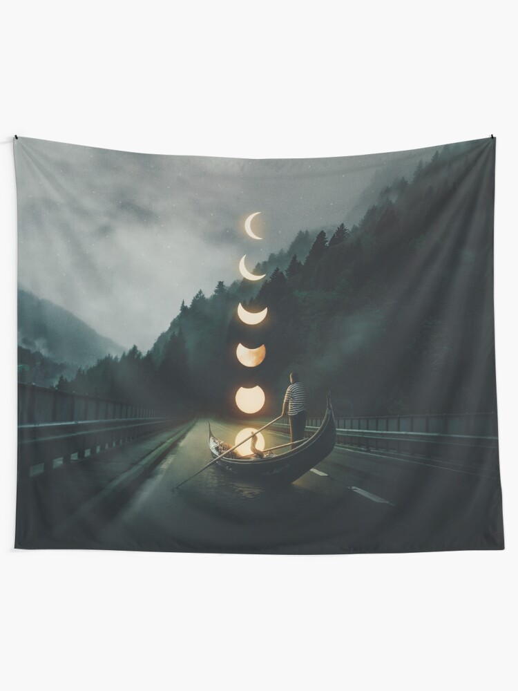 Alternate view of Moon Ride Tapestry