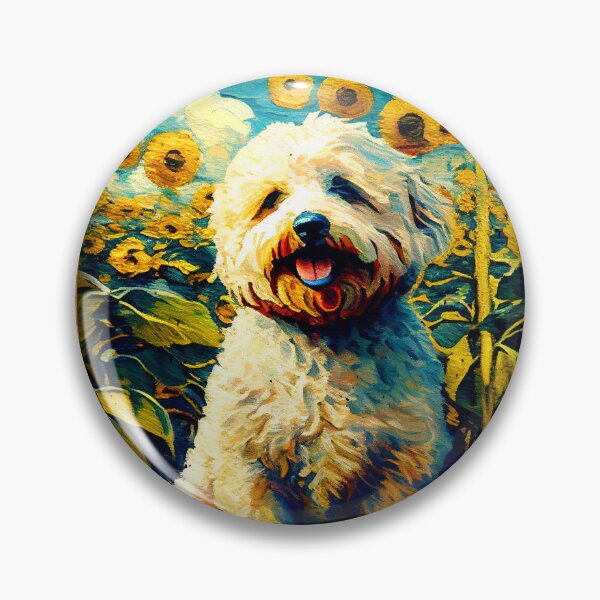 Item preview, Bolognese Sunflower Painting Adorable Dog designed and sold by rafaeltto.