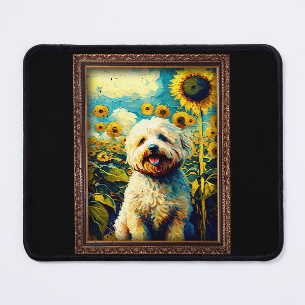 Item preview, Bolognese Sunflower Painting Adorable Dog designed and sold by rafaeltto.