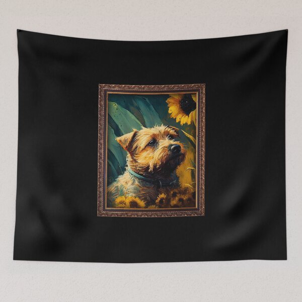 Item preview, Border Terrier Sunflower Painting Adorable Dog designed and sold by rafaeltto.