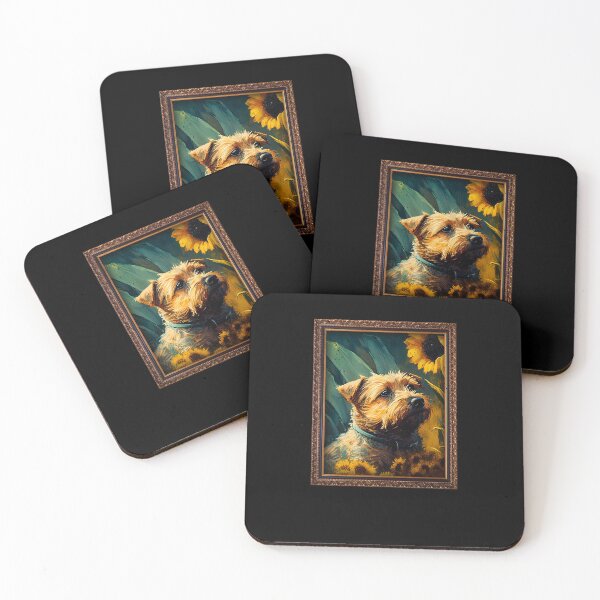 Item preview, Border Terrier Sunflower Painting Adorable Dog designed and sold by rafaeltto.