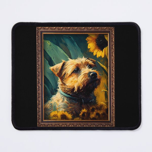 Item preview, Border Terrier Sunflower Painting Adorable Dog designed and sold by rafaeltto.