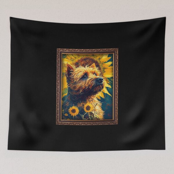 Item preview, Border Terrier Sunflower Painting Adorable Dog designed and sold by rafaeltto.
