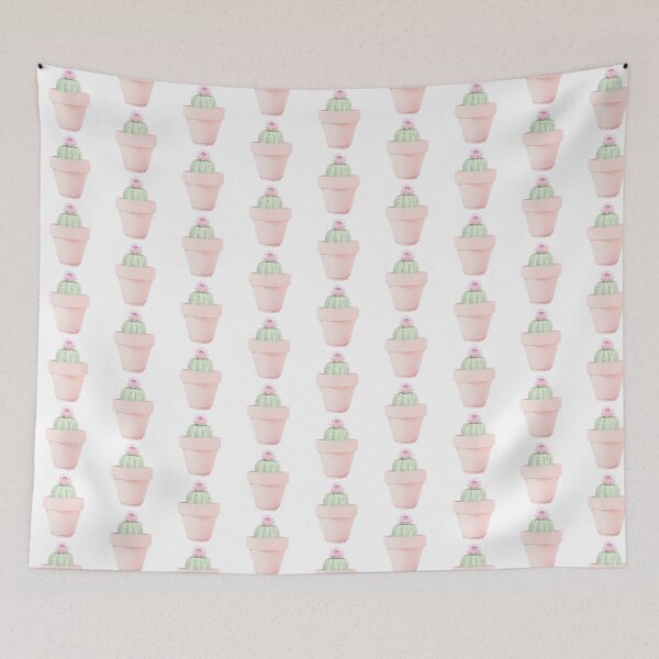 Item preview, Pink Flowering Watercolor Cactus designed and sold by CoralCactusArt.