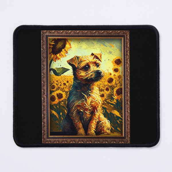 Item preview, Border Terrier Sunflower Painting Adorable Dog designed and sold by rafaeltto.
