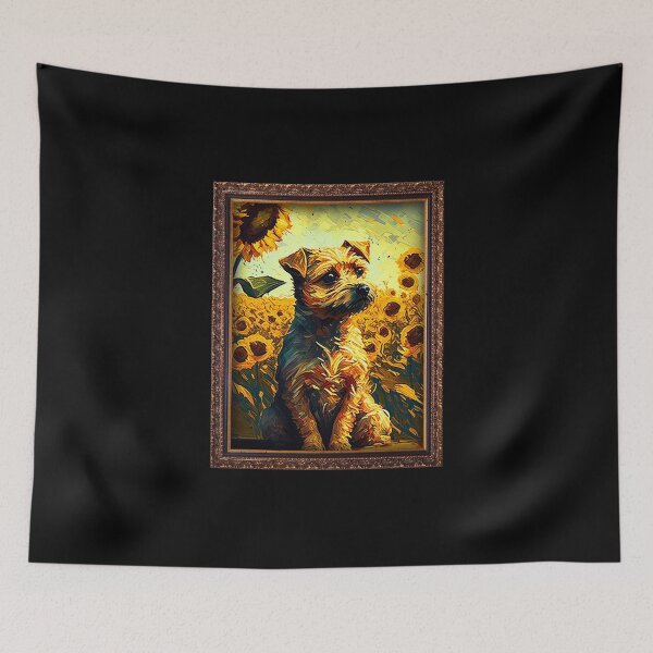 Item preview, Border Terrier Sunflower Painting Adorable Dog designed and sold by rafaeltto.