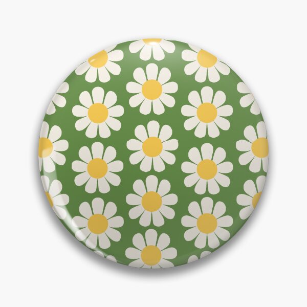 Item preview, Retro Green Daisy Flower Pattern designed and sold by Haley Schulz.