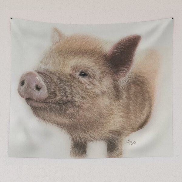 Item preview, Cute little furry pig | animal decor designed and sold by NathBros.