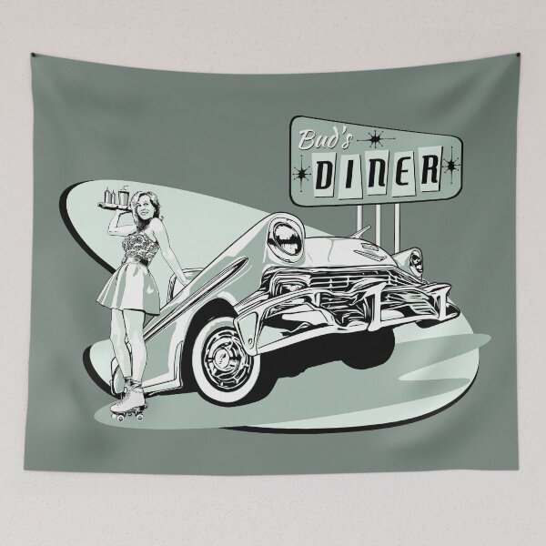 Item preview, 50's Diner Waitress with 56 Chevy - Green version designed and sold by Glenn Mueller.