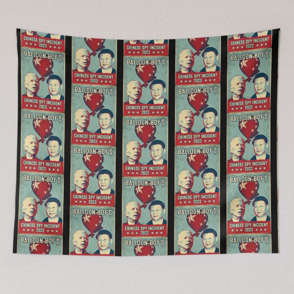 Item preview, Chinese Surveillance Balloon Boys Funny Joe Biden vs Xi Jinping designed and sold by ZeeyaSho.