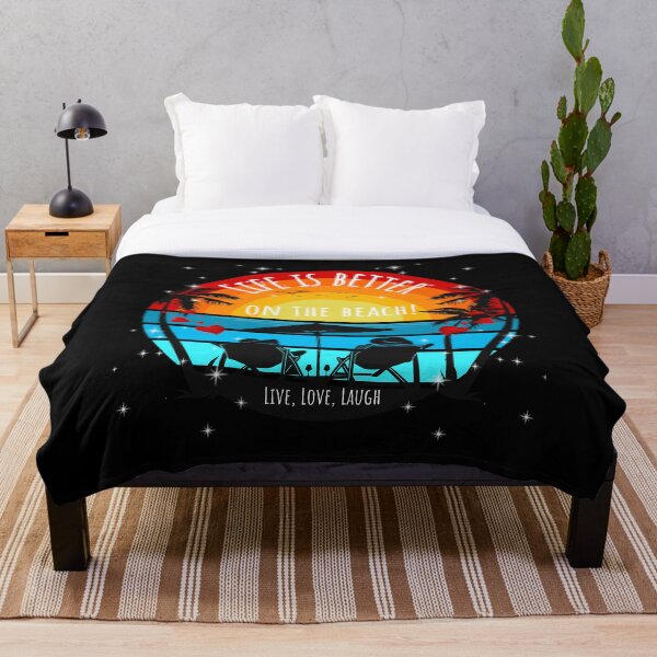 Item preview, ¡La vida es mejor en la playa! Puesta de sol y palmeras - Vive el amor ríe designed and sold by ArleDesign.