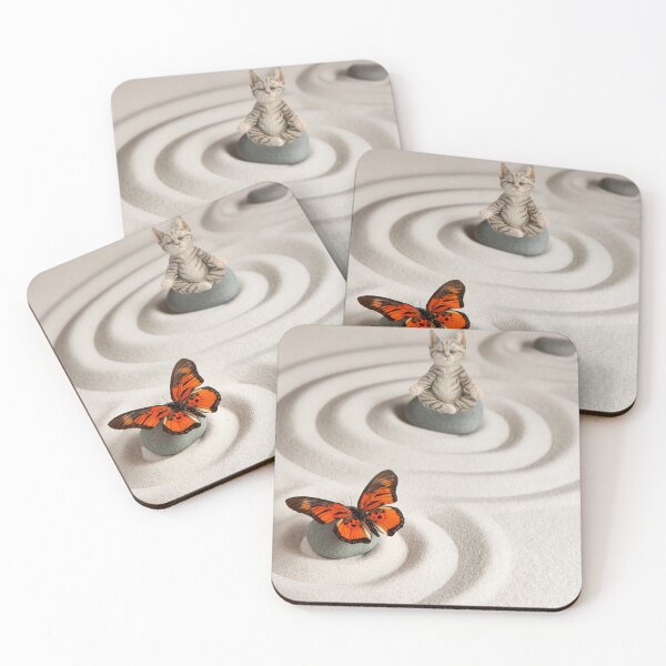Item preview, Cat Meditation - Sand and Butterfly designed and sold by dealchica.