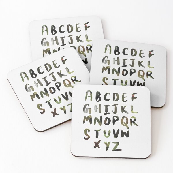 Item preview, 26 Capital letters English language Alphabet cameo green designed and sold by chuckletuckle.